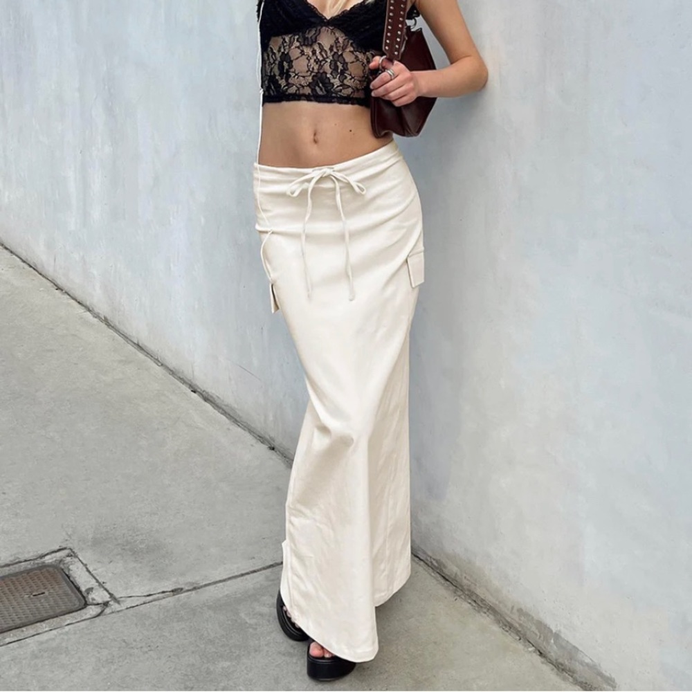 NWT Princess Polly Giddings Cargo Beige Maxi Skirt - Size 6
